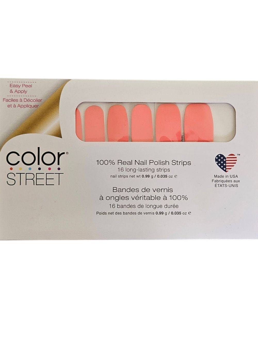 Color Street Nail Polish Strips - Caribbean Coral - NIP